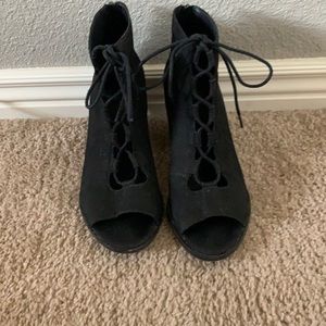 Eileen Fisher Black Suede Heels